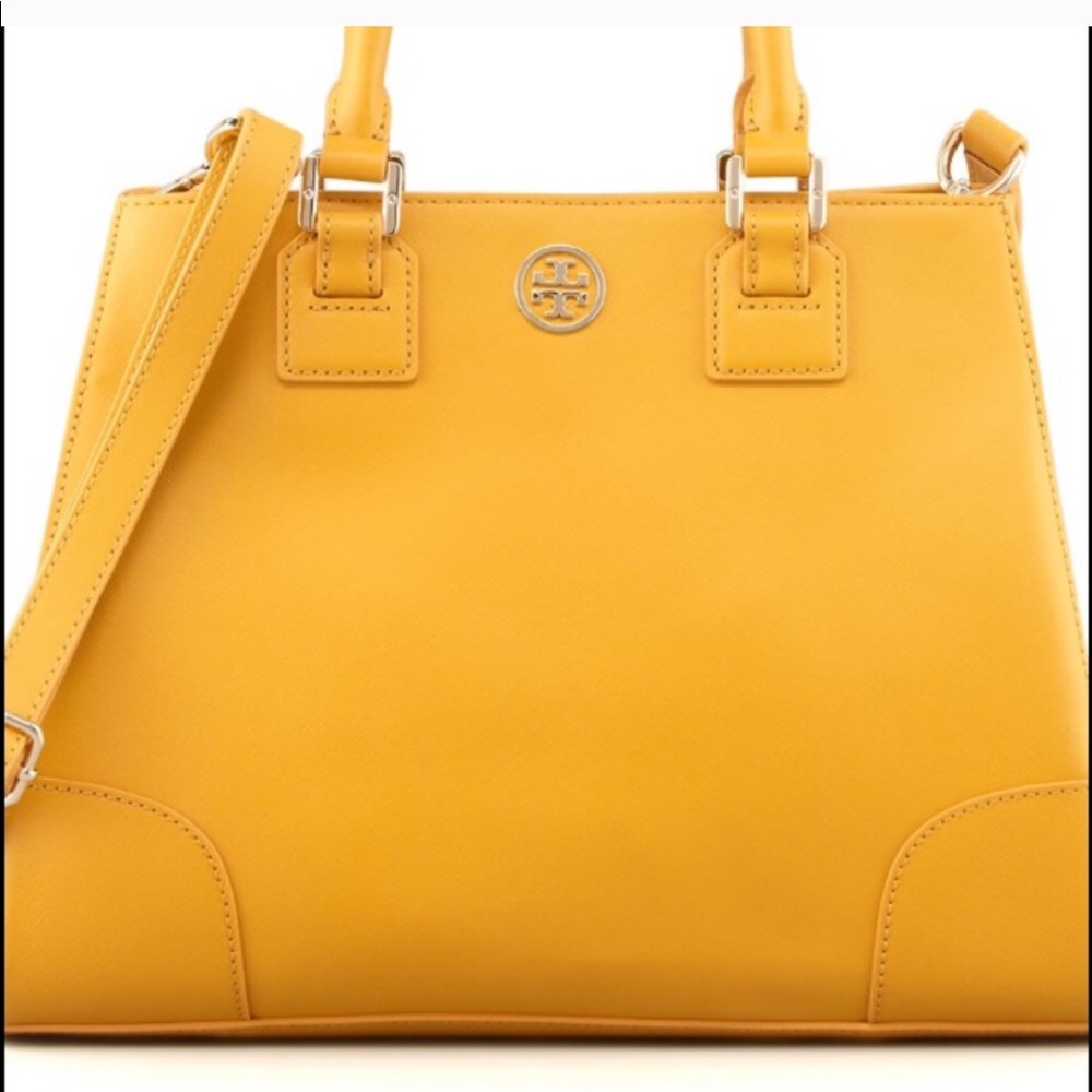 Tory Burch Robinson triangle tote - mustard